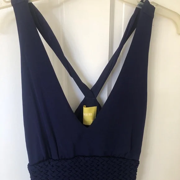 Maeve by Anthropologie Navy Yuma Maxi Long Sleeveless Empire Waist Dress size 8 - Picture 9 of 11